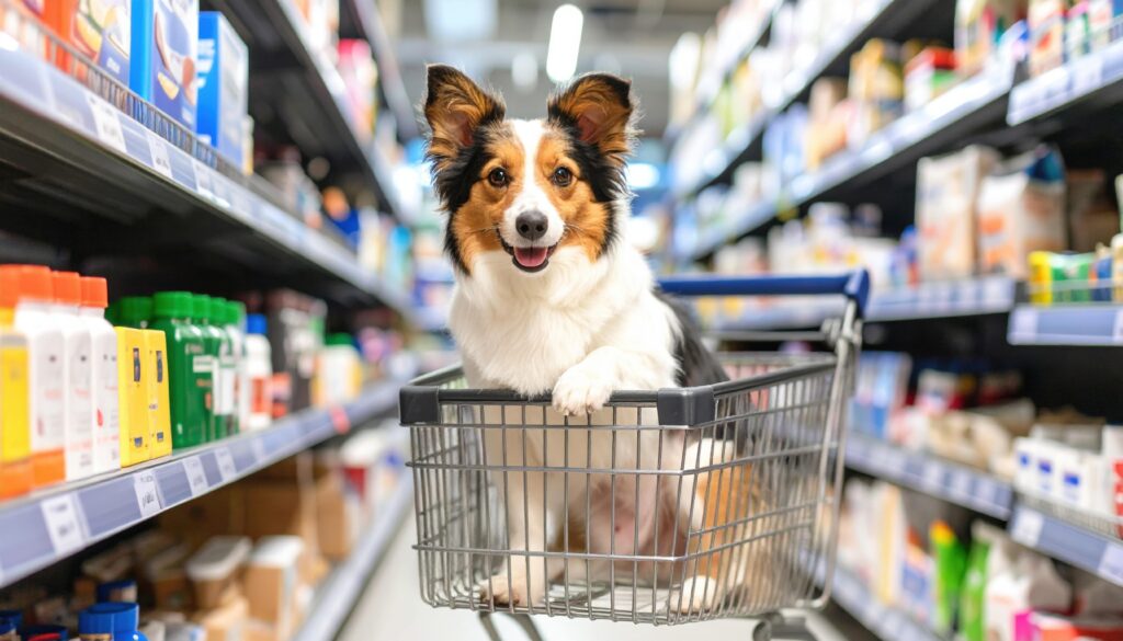 dog in a trolley
